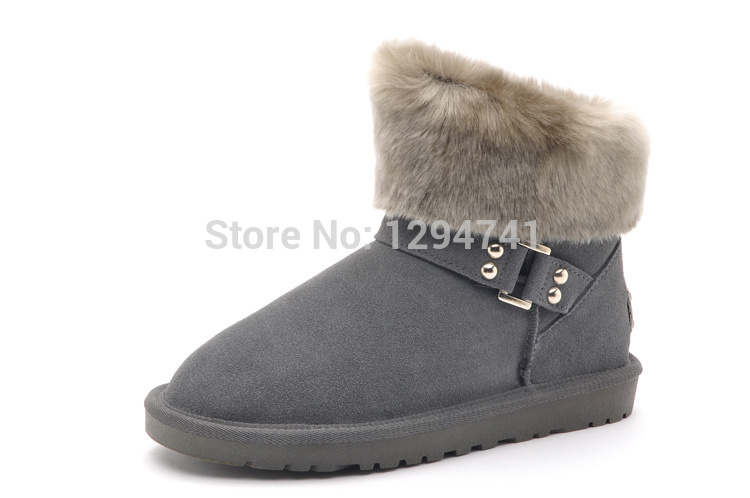 Classic Women Motorcycle Boots Genuine Leather Boots Women Boots Turn Down Classic Winter Snow Boots 