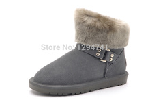 Classic Women Motorcycle Boots Genuine Leather Boots Women Boots Turn Down Classic Winter Snow Boots