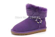 Classic Women Motorcycle Boots Genuine Leather Boots Women Boots Turn Down Classic Winter Snow Boots 