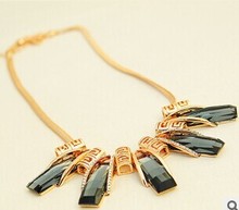 Bohemian style green blue austrian crystal necklace korean luxury 2014 fashion jewelry for women max colares