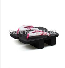 Cosplay Japanese clogs women geta Bidentate clogs black burn clogs wood flip flops for women