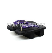 Cosplay Japanese clogs women geta Bidentate clogs black burn clogs wood flip flops for women