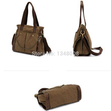 Fashion Women Handbag Canvas Cow Leather Shoulder Messenger Bag Women Satchel Tote Purse Bags Sling Bag