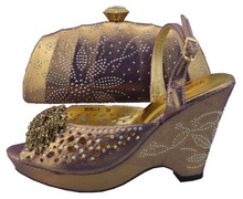 Newest arrival! Free Shipping fashion Italian design shoes and bag matching set for party wholesale size 38-43,Purple1308-L3