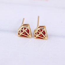 3 colors pure simple real gold plated fashion crystal earrings for women jewelry wholesale E shine