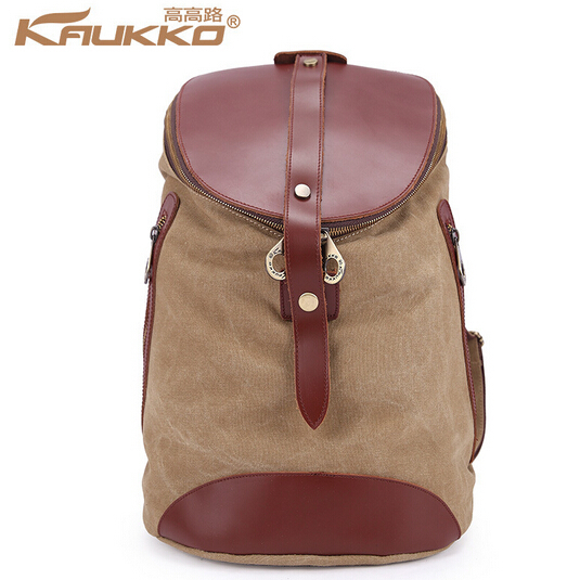 Genuine leather canvas backpack Fashion women washed canvas backpack brand rucksack for men school shoulder bag