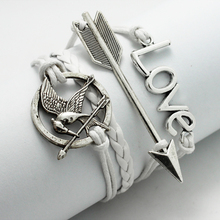 Bracelet-antique silver arrow bracelet,hunger game bracelet,love bracelet-372