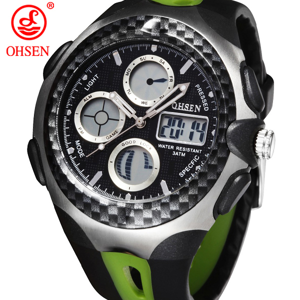 New Men s Waterproof Multifunctional Sports Watches 2 Time Zone Analog LED Digital Quartz Military Watch