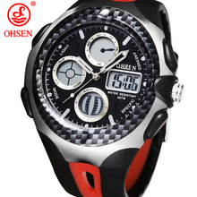 New Men s Waterproof Multifunctional Sports Watches 2 Time Zone Analog LED Digital Quartz Military Watch