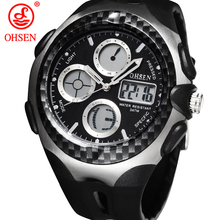 New Men s Waterproof Multifunctional Sports Watches 2 Time Zone Analog LED Digital Quartz Military Watch