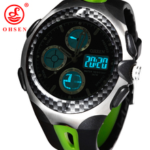 New Men s Waterproof Multifunctional Sports Watches 2 Time Zone Analog LED Digital Quartz Military Watch