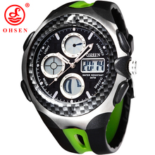 Nuevos hombres relojes deportivos OHSEN marca Analog reloj Digital LED exterior vestido ocasional del reloj de pulsera militar Relogios Masculinos