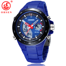 2014 New Fashion OHSEN Men s Women s Sports Watches Military Watch Quartz Digital LED 2