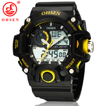 New Mens Sports Watches OHSEN Casual LED Digital Alarm Date Day Chronograph Backlight 50M Waterproof Military