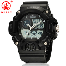 New Mens Sports Watches OHSEN Casual LED Digital Alarm Date Day Chronograph Backlight 50M Waterproof Military