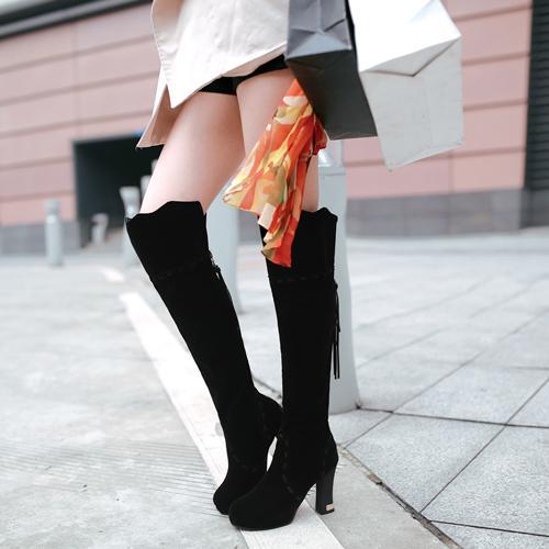 New fashion high heels Sexy Over the knee boots women thick heel long winter snow knight