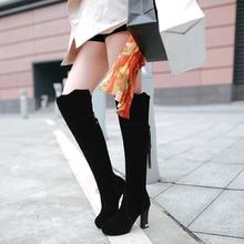 New fashion high heels Sexy Over the knee boots women thick heel long winter snow knight boots shoes ladies back zipper shoes