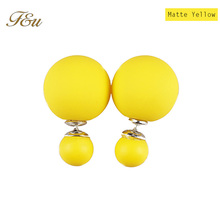 New 2014 hot sale Double pearls balls stud earrings for women free shipping !#906