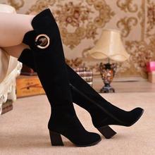 Fashion euro style Women High Heels Boots nubuck leather Over The Knee boots Knight Boots ladies