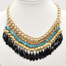 New Hot Big Gem Necklaces & Pendants Fashion Bohemia Bubble Bib Choker Chunky Statement Necklace Women Jewelry Y10*MHM182#M5