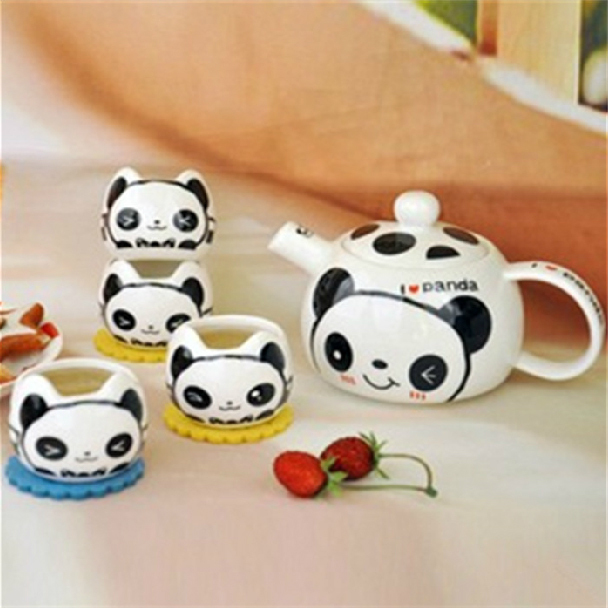I Love Panda Ceramic Teapot and Cups Set Creative Coffee and Tea Sets Fashion Drinkware Souvenir