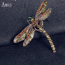 Hot New 2014 new Fashion Jewelry Accessories vintage lovely dragonfly crystal rhinestone scarf pins brooches for