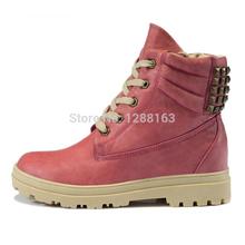 2014 Woman Ankle Boots Botas Women s Shoes Fashion Lady Rivet Boots Thermal Cotton Shoes Women