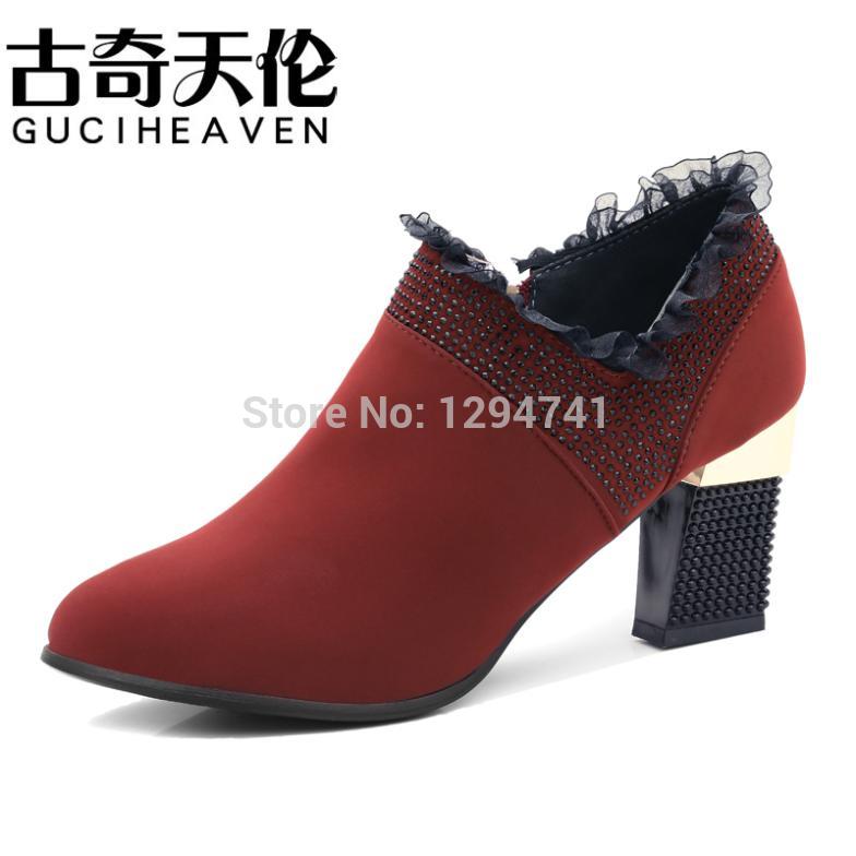 Spring Autumn Ankle Pumps Woman Shoes Rhinestone Women s Shoes Sapatos Femininos Casual High heeled Pumps