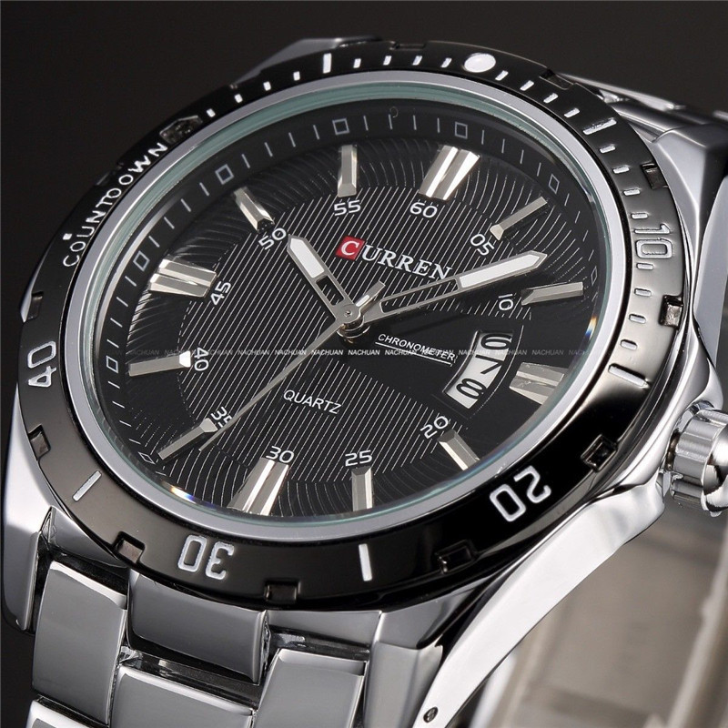 Curren Luxury Brand Stainless Steel Strap Analog Date Men s Quartz Watch Casual Watch Men Wristwatch