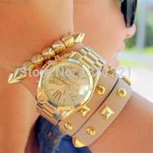 Hot Relogio masculino 2015 marca de lujo casuales oro rosa relojes para mujeres hombres reloj de cuarzo de acero inoxidable envío gratis