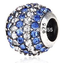 New 925 sterling silver big hole beads for women charms Simple Crystal Jewelry fit pandora necklaces & bracelets Christmas gifts