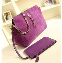 Retro elegant women messenger bag cowhide frosted women leather handbags popular chain shoulder bags