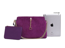 Retro elegant women messenger bag cowhide frosted women leather handbags popular chain shoulder bags