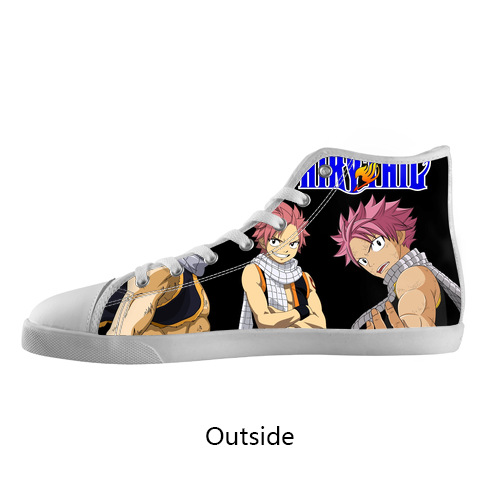 Original Canvas Flats Custom Popular Japan AnimeFairy Tail Natsu High Top Canvas Shoes Model002 Women 