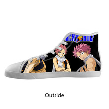 Original Canvas Flats Custom Popular Japan AnimeFairy Tail Natsu High Top Canvas Shoes Model002 (Women)