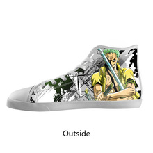 Fashion Canvas Flats Custom Popular Japan AnimeOne Piece Zoro High Top Canvas Shoes Model002 (Women)