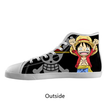 Stylish Casual Shoes Customized Anime One Piece Luffy And Ace High Top Canvas Shoes Model002 Women