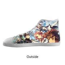 Stylish Canvas Flats Customized Popular Japan AnimeSword Art Online High Top Canvas Shoes Model002 (Women)