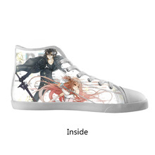 Stylish Casual Shoes Customized Anime Sword Art Online High Top Canvas Shoes Model002 Women 