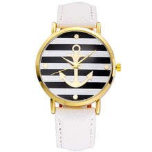 5 Colors New Arrival Fashion Leather strap Anchor GENEVA Watches Women Dress Watches