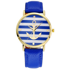 5 Colors New Arrival Fashion Leather strap Anchor GENEVA Watches Women Dress Watches