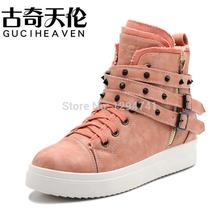 Autumn Winter Snow Flats Velcro Rivet Shoes Woman Casual Strap Shoes Fashion Women s Motorcycle Shoes