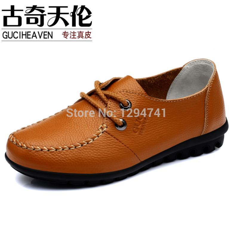 Casual Shoes Woman First Layer of Cowhide Leather Single Shoes Low top Lace Up Flat Espadrilles