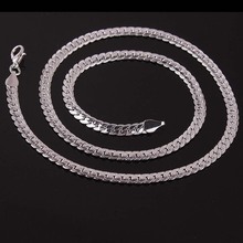 New Jewelry Hot Sell  14K White Gold Filled Smooth Snake Link Chain  Necklace Jewelry For Women/Men C867