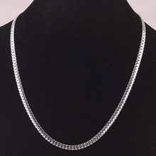Free Shipping Wholesale New Jewelry Hot Sell 14K White Gold Plated Smooth Snake Link Chain Necklace
