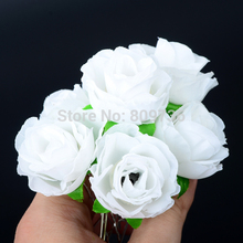 6PCS Beauty Wedding Bridal White Rose Flower Crystal Rhinestone Hair Pin Hair Clip Women Accessory Jewelry