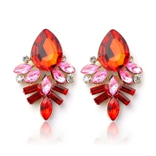 2015 Newest Arrival 520 Women girl earrings Fashion Lady Rhinestone jewelry Drop Alloy Ear Studs Earrings