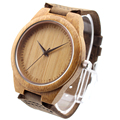 New arrival japanese miyota 2035 movement wristwatches genuine leather bamboo wooden watches for men and women