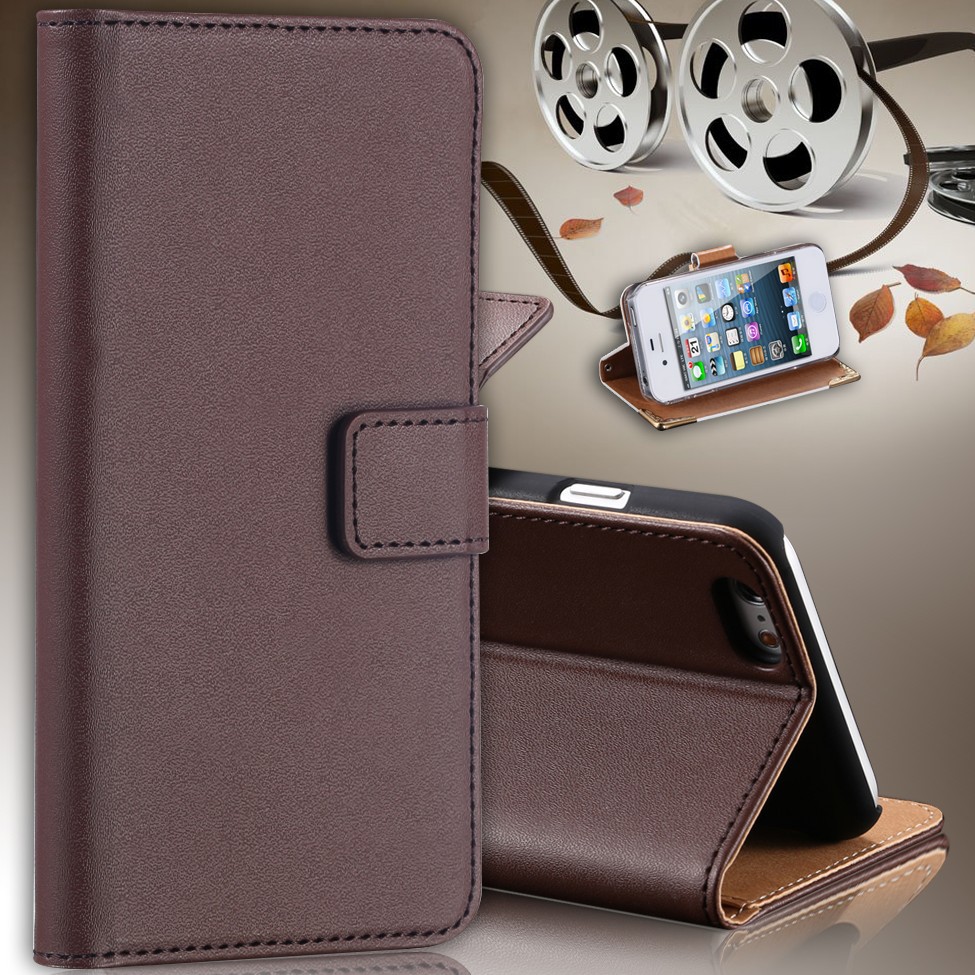 Top Quality Luxury Genuine Leather Flip Case for iPhone 6 4 7 inch Wallet Style With