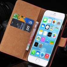 Top Quality Korean Genuine Leather Case For iphone 6 4.7 inch 2 Styles Wallet Stand Card Holder & Flip Magnetic Chip Phone Cover